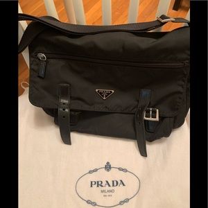 [Sold] Prada Tessuto Nylon Messenger Bag Black